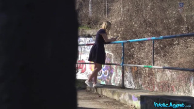 Public POV with creampie in a tunnel