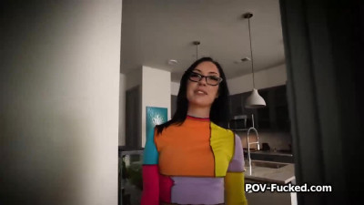 POV fucking beautiful Jasmine in glasses