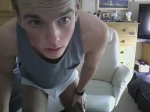 Cute amateur twink shows his big dick on webcam