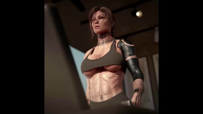 Lara Croft working out before getting fucked